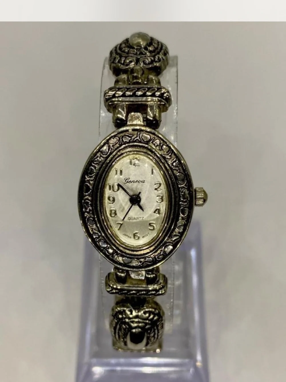 *** Geneva  ^^^ Silver-Tone Ornate Women's Bracelet Watch *